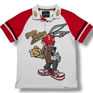 SWITCH Men’s Looney Tunes Bugs Bunny “Get The Juice” Polo Shirt – Size Small